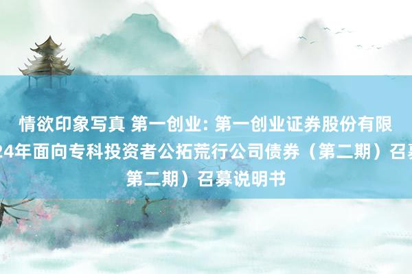 情欲印象写真 第一创业: 第一创业证券股份有限公司2024年面向专科投资者公拓荒行公司债券(第二期)召募说明书