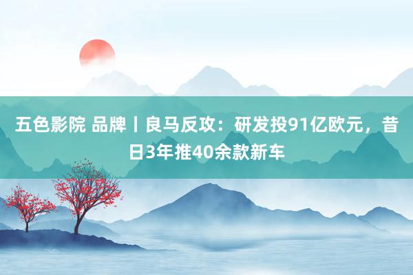 五色影院 品牌丨良马反攻：研发投91亿欧元，昔日3年推40余款新车
