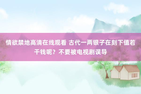 情欲禁地高清在线观看 古代一两银子在刻下值若干钱呢？不要被电视剧误导