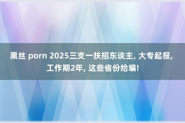 黑丝 porn 2025三支一扶招东谈主, 大专起报, 工作期2年, 这些省份给编!
