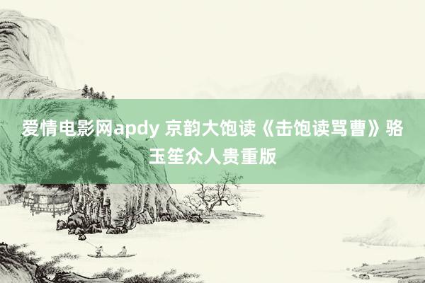 爱情电影网apdy 京韵大饱读《击饱读骂曹》骆玉笙众人贵重版