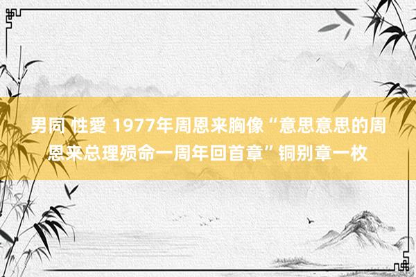 男同 性愛 1977年周恩来胸像“意思意思的周恩来总理殒命一周年回首章”铜别章一枚